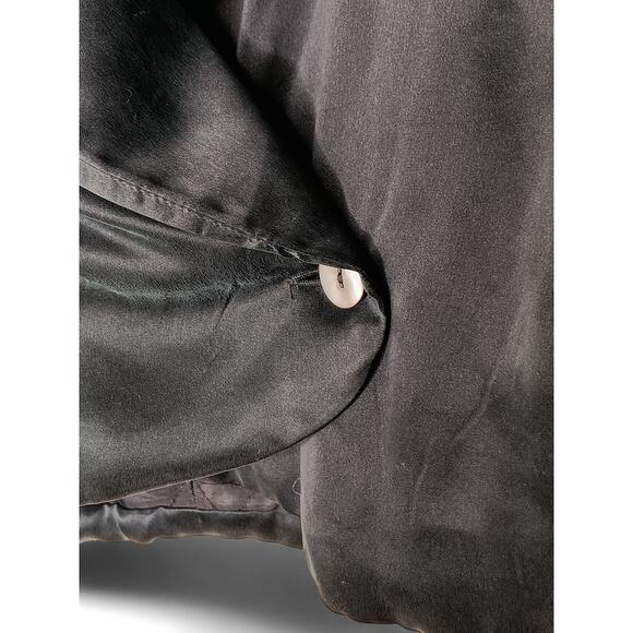 Sara Sturgeon 100% Silk Cropped Wrap Jacket Black Satin Blazer Top Sz 4 Vintage - Picture 8 of 13